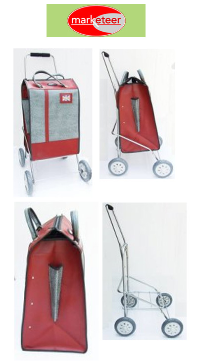  Wheeled Shopping Trolley on Marketeer Leather Look 4 Wheel Shopping Trolley Burgandy Grey  4 Wheel