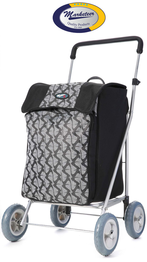  Wheeled Shopping Trolley on Marketeer Chelsea 4 Wheel Shopping Trolley Black Grey  4 Wheel