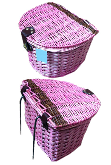 Lid Pink, Wicker Bike Baskets